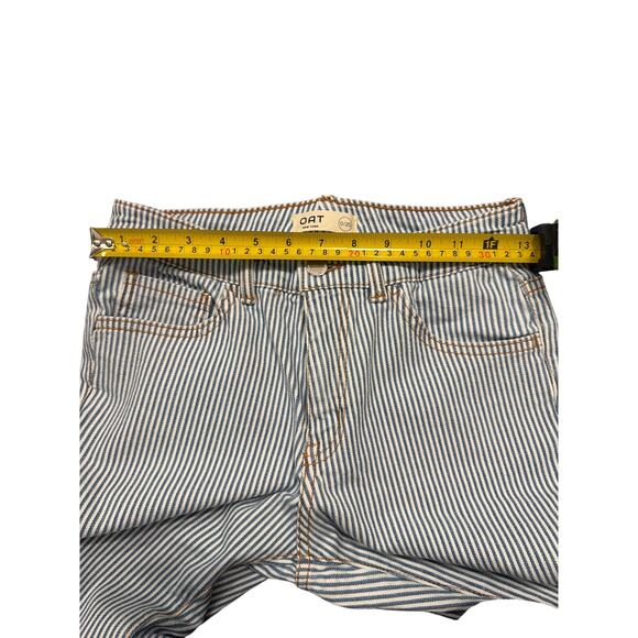 OAT NEW YORK Pinstriped Pants Blue White Spring Jeans size 25 0 Straight Skinny - Picture 5 of 8